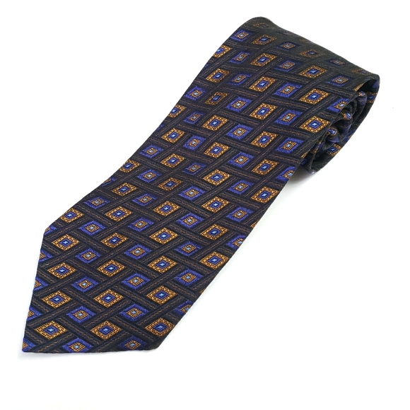 Ermenegildo Zegna Other - Ermenegildo Zegna Black Purple Gold Geometric Tie